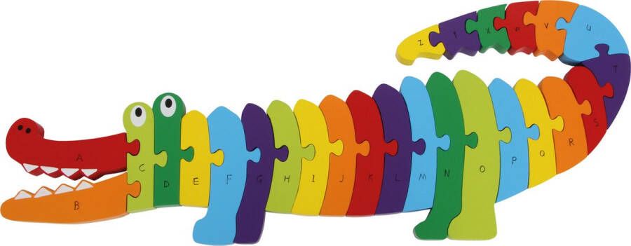 SFC Toys Houten puzzel ABC krokodil Kinderpuzzel 3 jaar