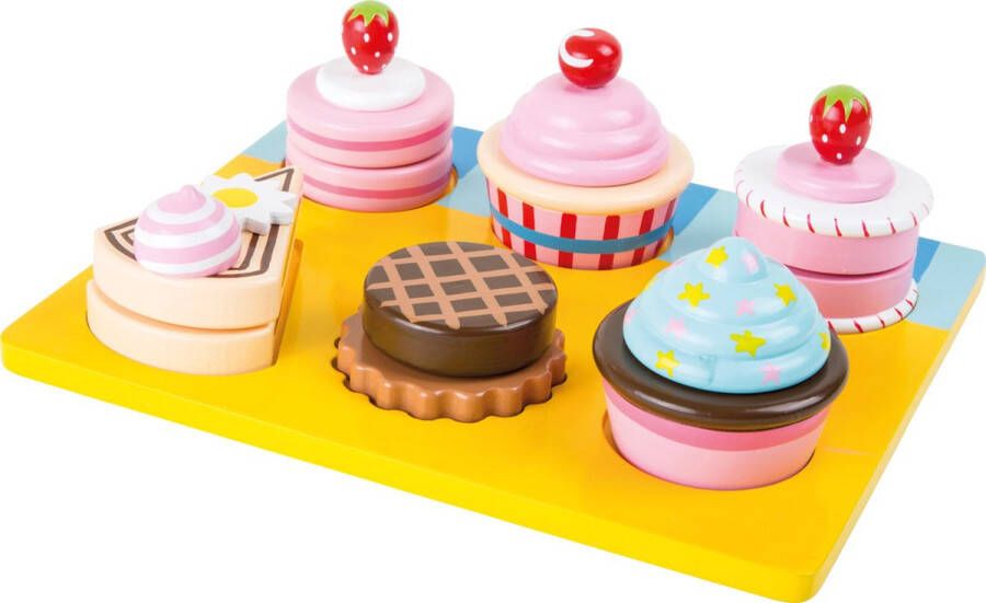 SFC Toys Houten speelgoed eten en drinken Cupcakes speelset Houten speelgoed vanaf 3 jaar