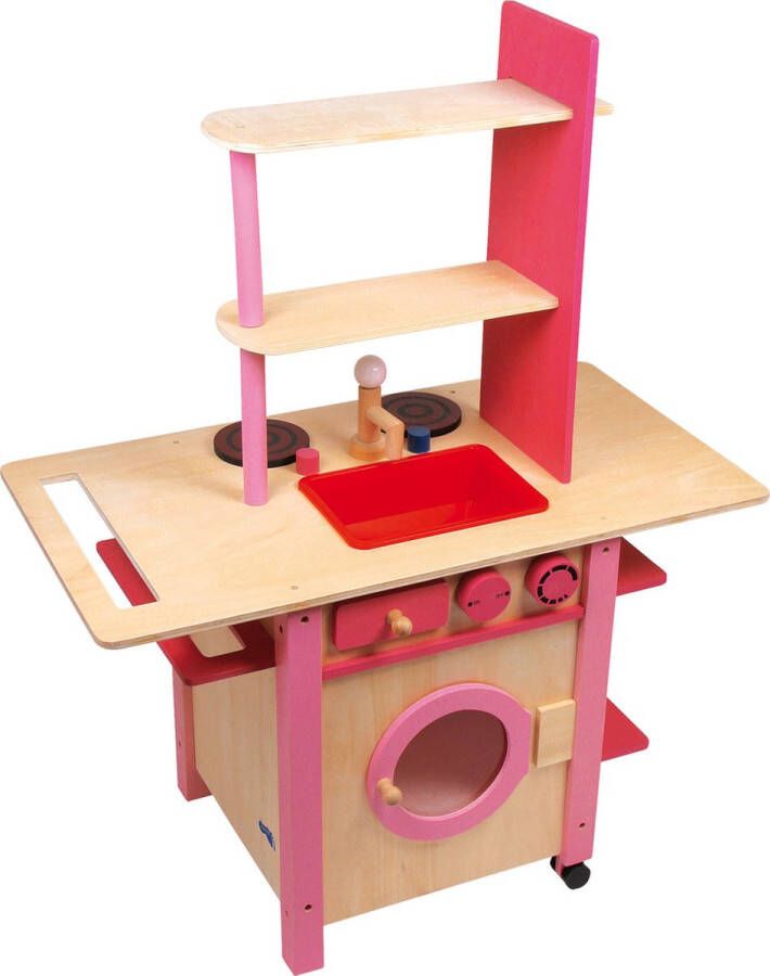 SFC Toys Houten speelkeukentje voor kinderen Roze All in One Houten speelgoed vanaf 3 jaar