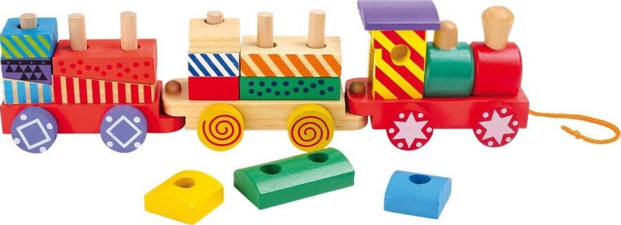 SFC Toys Trekfiguur trekdier hout houten trein (bright colours) Houten speelgoed vanaf 1 jaar