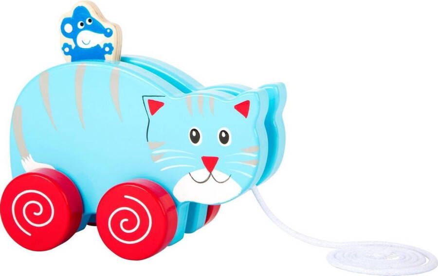 SFC Toys Trekfiguur trekdier hout Kat en muis Houten speelgoed vanaf 1 jaar