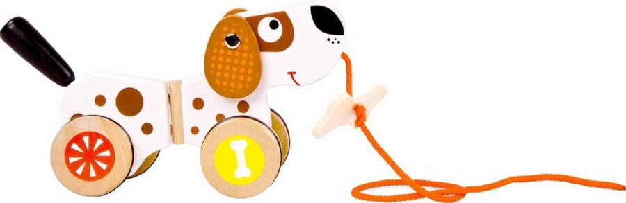 SFC Toys Trekfiguur trekdier hout Puppy de hond Houten speelgoed vanaf 1 jaar