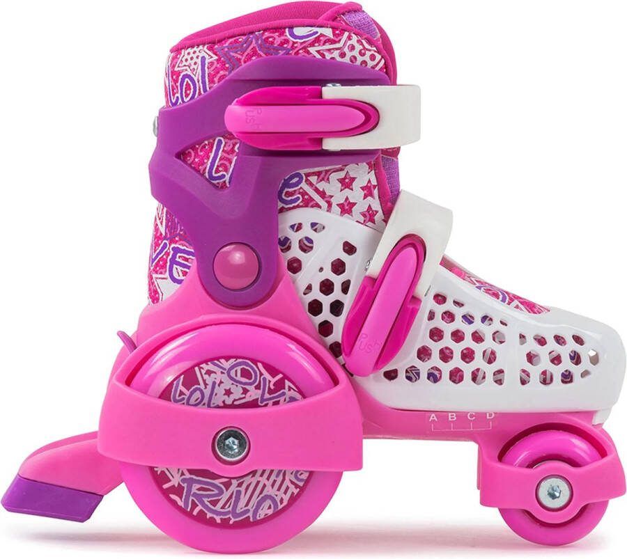 Sfr Rolschaatsen Maat 28-32Kinderen roze wit paars verstelbaar