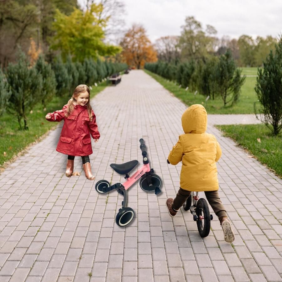 SFT Products SFT s 3-in-1 Driewieler Kinderfietsje Driewieler Step Roze Kinderfiets Meisjes Fiets Driewieler Step Eerste Fiets Loopfiets Multifunctionele Step Veelzijdige Driewieler Fiets