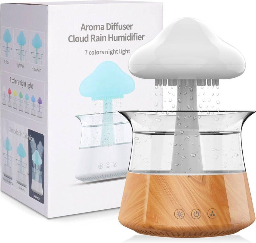 SFVD Commerce Aroma Diffuser Rain Cloud Humidifier Regenwolk Luchtbevochtiger Regendruppel -Aroma Diffuser Sfeervol licht zachte verlichting energiezuinig stijlvol ontwerp Ontspan Olie verstuiver Aroma