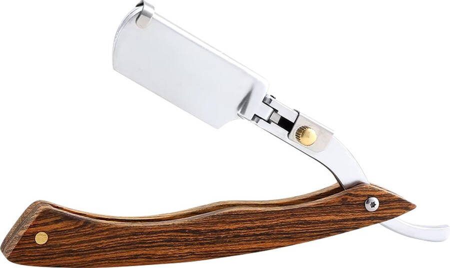 SG Klassiek Barbiersmes Shavette Open Scheermes Straight Razor Safety Razor Kappersmes Barber Mes Klapmes Feather Mes Nekmes RVS met Houten Uiterlijk