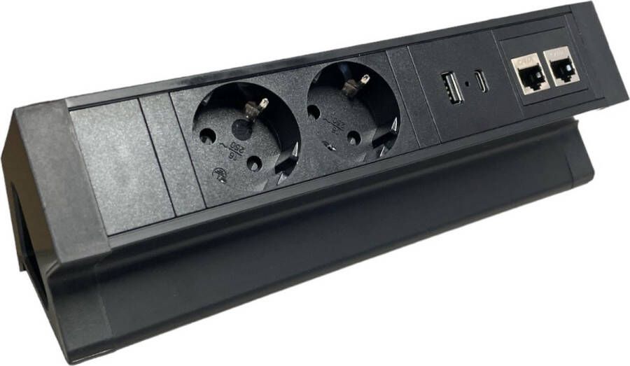 SGN Bureau stekkerdoos Exit zwart usb a+C lader+internetaansluitingen