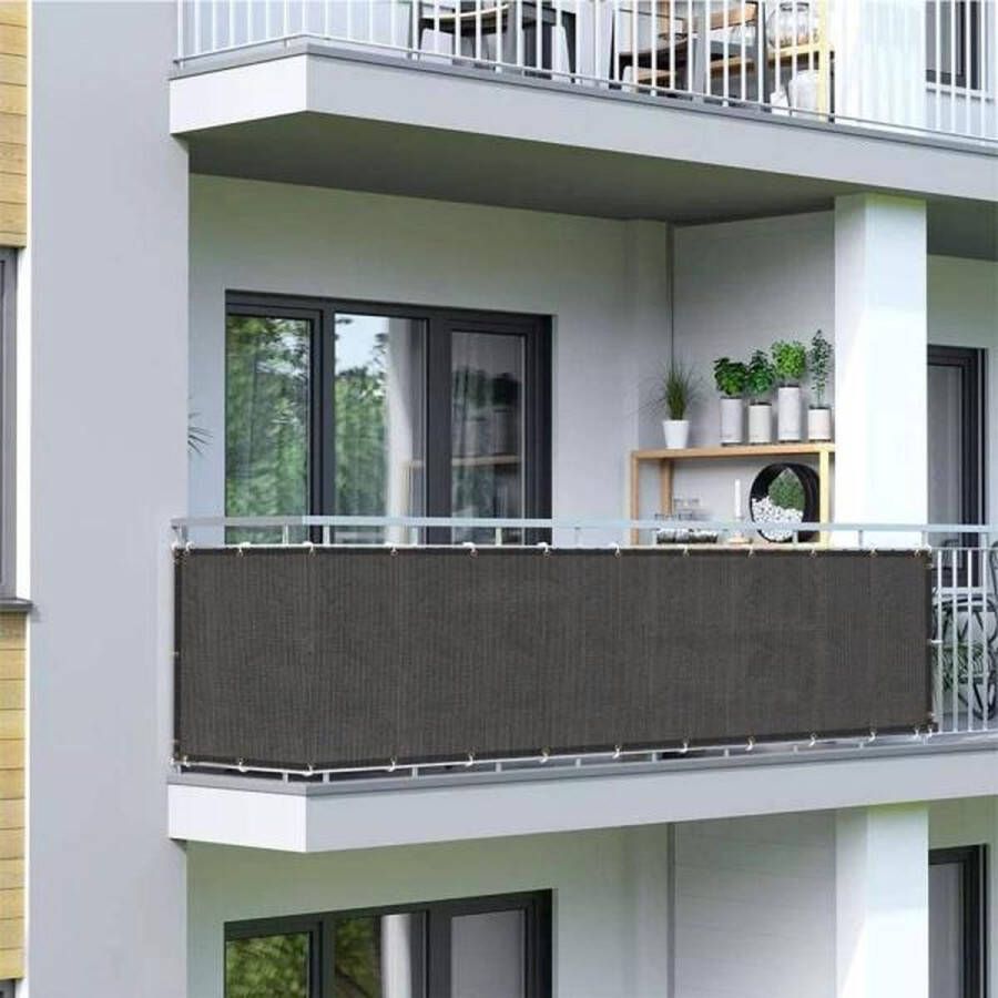 Shadow Comfort Balkondoek Balkonscherm Balkon zonnescherm 90 cm x 300 cm Carbon Black