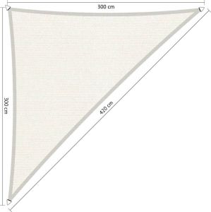 Shadow Comfort Compleet Pakket: 90 Graden Driehoek 3x3x4 2m Arctic White Met Rvs Bevestigingsset En Buitendoekreiniger