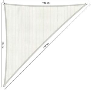 Shadow Comfort Compleet Pakket: 90 Graden Driehoek 4x4x5.7m Arctic White Met Rvs Bevestegingsset En Buitendoek Reiniger