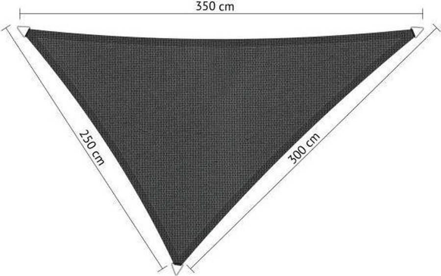 Shadow Comfort Compleet pakket: driehoek 2 5x3x3 5m DuoColor Carbon Black met RVS Bevestigingsset en Buitendoekreiniger