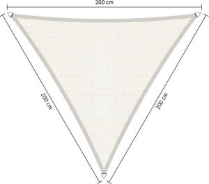 Shadow Comfort Compleet Pakket: Driehoek 2x2x2m Arctic White Met Rvs Bevestigingsset En Buitendoekreiniger
