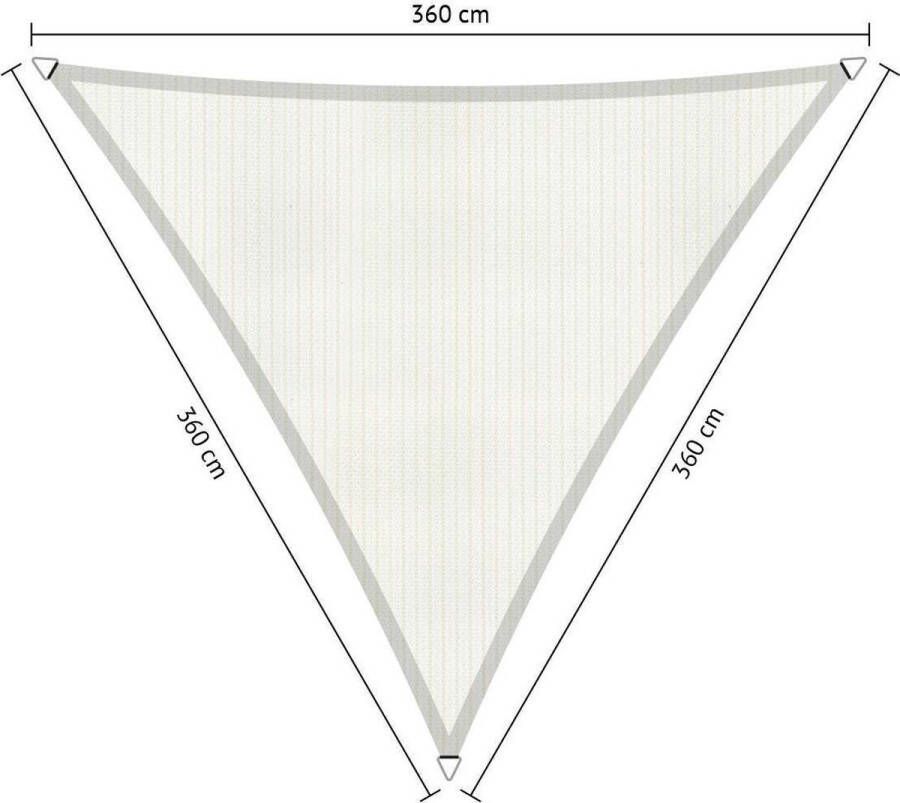 Shadow Comfort Compleet pakket: driehoek 3 6x3 6m Arctic White met RVS Bevestegingsset en buitendoek reiniger