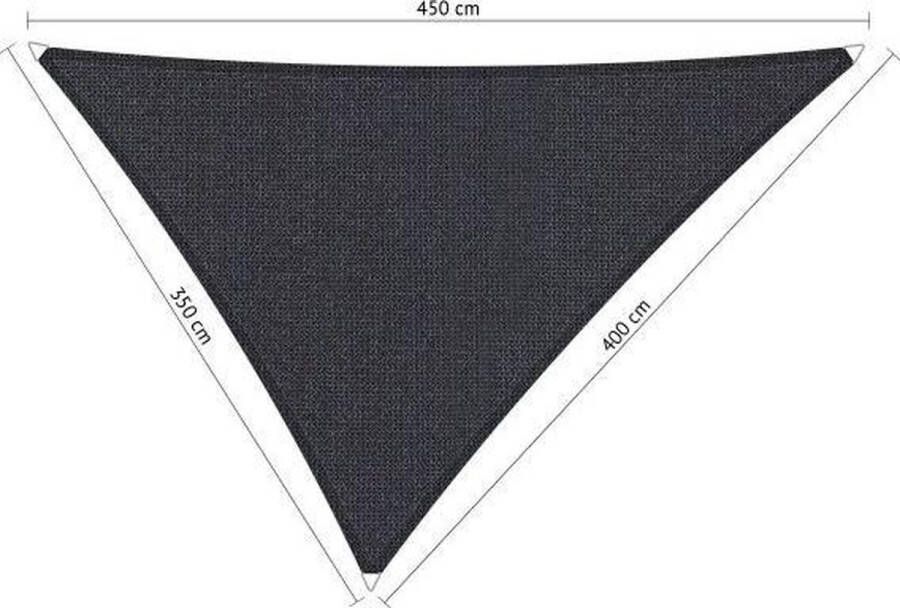 Shadow Comfort Compleet pakket: driehoek 3 5x4x4 5m DuoColor Carbon Black met buitendoekreiniger en RVS bevestigingsset