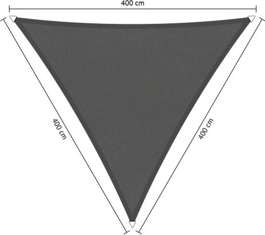Shadow Comfort Compleet pakket: waterafstotend driehoek 4x4x4 m Vintage grey met bevestigingsset en buitendoekreiniger