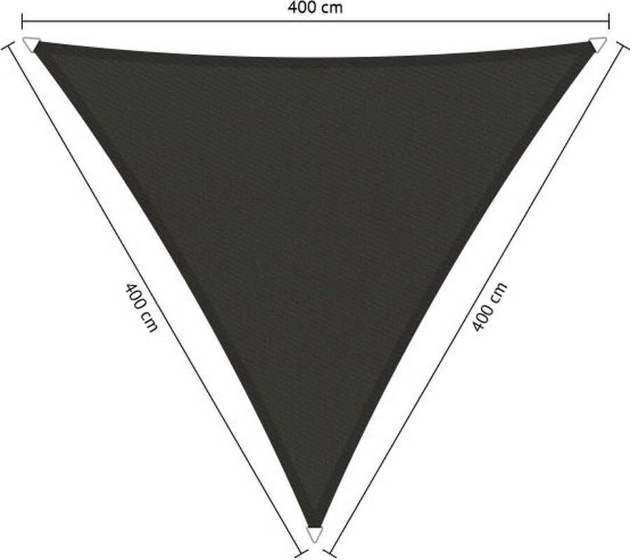 Shadow Comfort Compleet pakket: waterafstotend driehoek 4x4x4 m Warm grey met bevestigingsset en buitendoekreiniger
