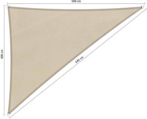 Shadow Comfort Compleet pakket: waterafstotend driehoek 90° 4x5x6 4 m Island White met bevestigingsset en buitendoekreiniger