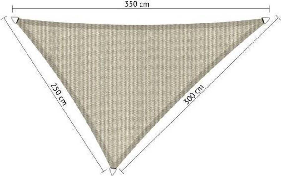 Shadow Comfort Compleet pakket: driehoek 2 5x3x3 5m Sahara sand met bevestigingsset en buitendoekreiniger