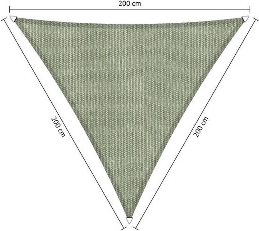 Shadow Comfort driehoek 2x2x2m Moonstone Green met Bevestigingsset