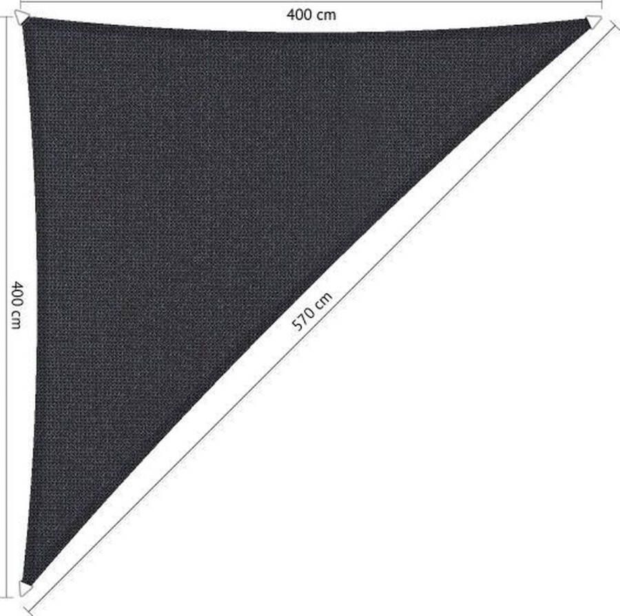 Shadow Comfort Driehoek 90° schaduwdoek UV Bestendig Zonnedoek 400 x 400 x 570 CM Carbon Black