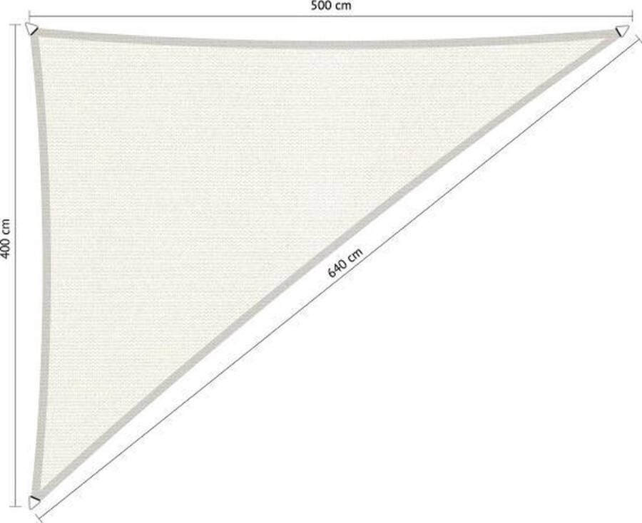 Shadow Comfort Driehoek 90° schaduwdoek UV Bestendig Zonnedoek 400 x 500 x 640 CM Arctic White