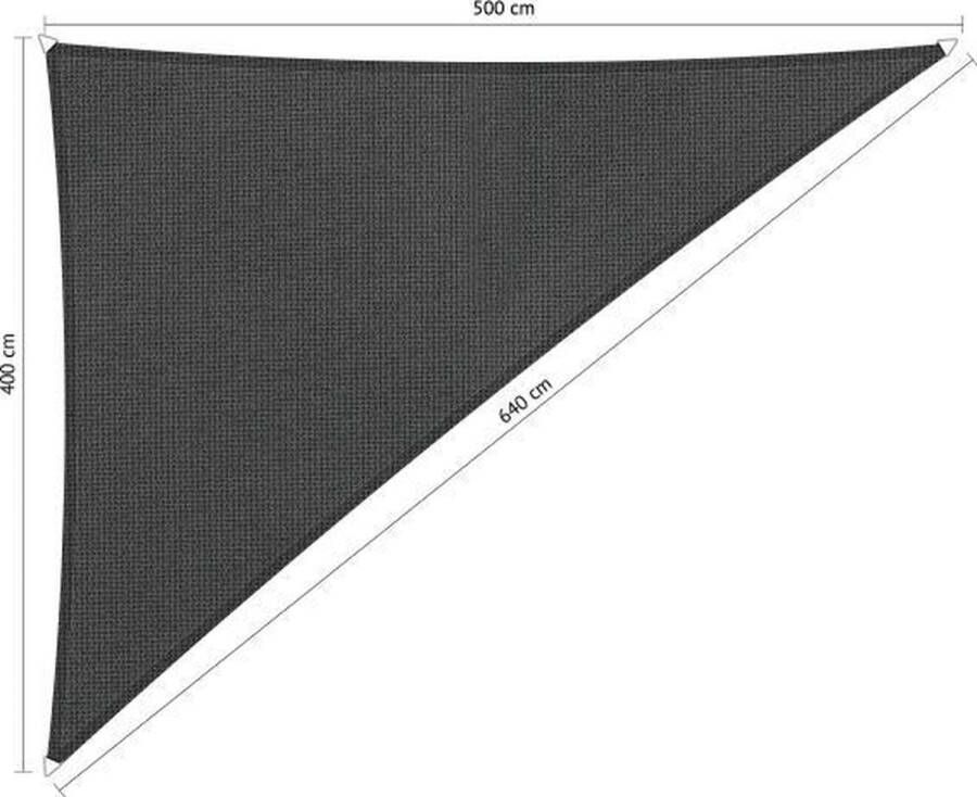 Shadow Comfort Driehoek 90° schaduwdoek UV Bestendig Zonnedoek 400 x 500 x 640 CM Carbon Black