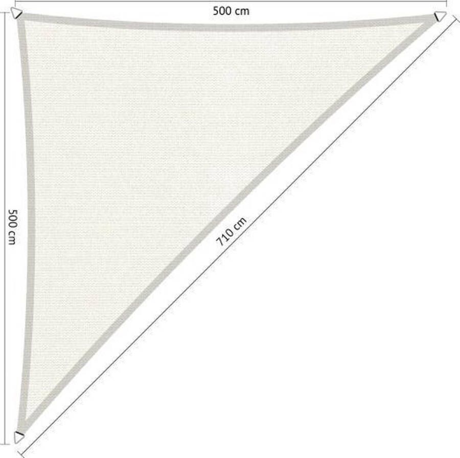 Shadow Comfort Driehoek 90° schaduwdoek UV Bestendig Zonnedoek 500 x 500 x 710 CM Arctic White