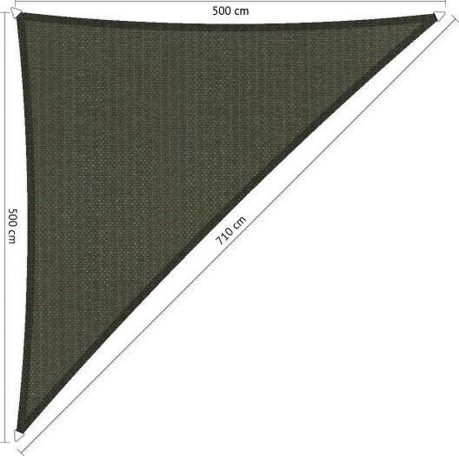 Shadow Comfort Driehoek 90° schaduwdoek UV Bestendig Zonnedoek 500 x 500 x 710 CM Deep Grey