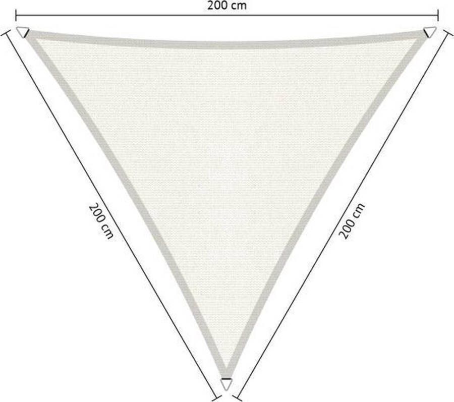 Shadow Comfort Gelijkzijdige driehoek schaduwdoek UV Bestendig Zonnedoek 200 x200 x 200 CM Arctic white