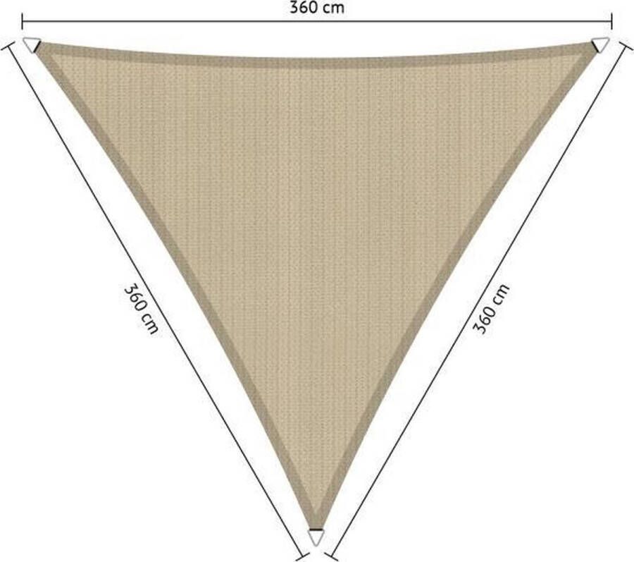 Shadow Comfort Gelijkzijdige driehoek schaduwdoek UV Bestendig Zonnedoek 360 x 360 x 360 CM Neutral Sand