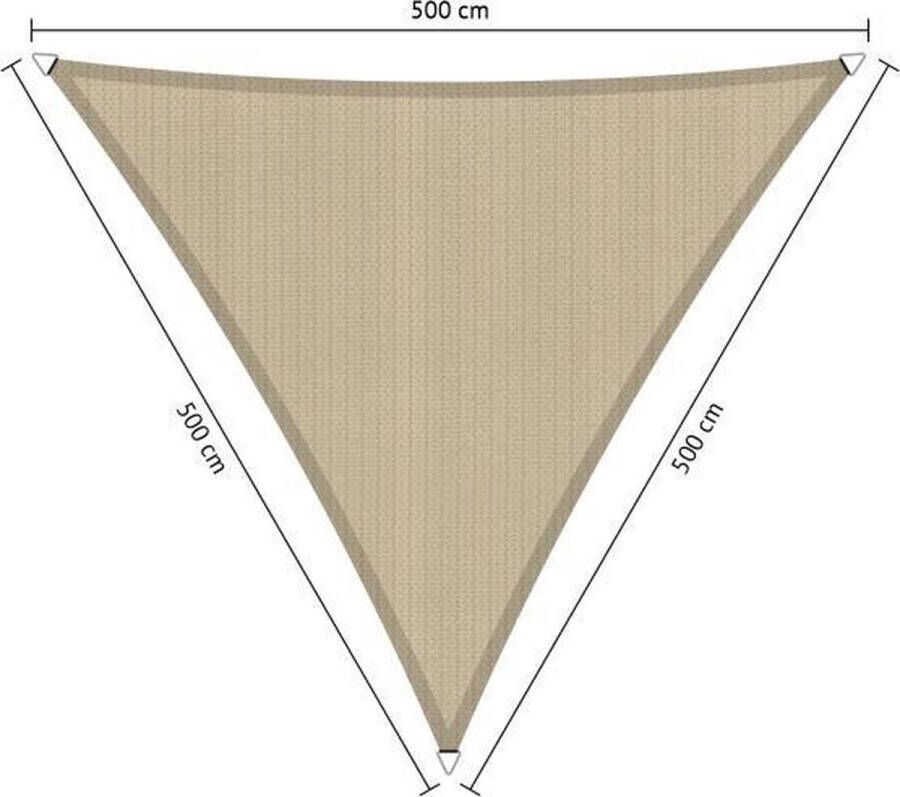 Shadow Comfort Gelijkzijdige driehoek schaduwdoek UV Bestendig Zonnedoek 500 x 500 x 500 CM Neutral Sand