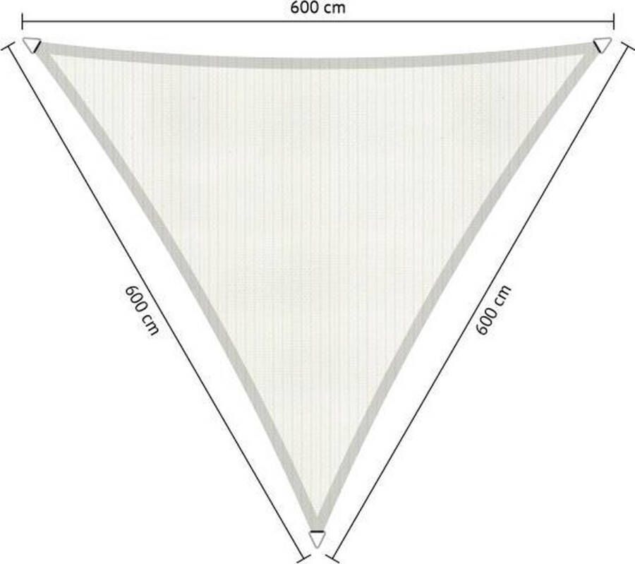 Shadow Comfort Gelijkzijdige driehoek schaduwdoek UV Bestendig Zonnedoek 600 x 600 x 600 CM Mineral White