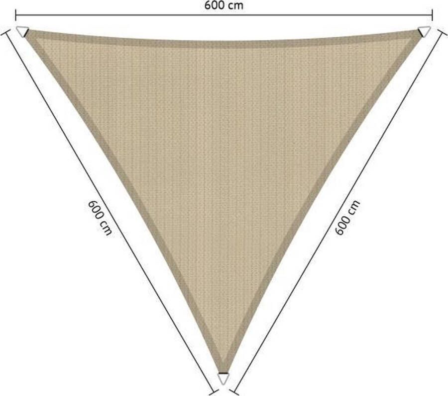 Shadow Comfort Gelijkzijdige driehoek schaduwdoek UV Bestendig Zonnedoek 600 x 600 x 600 CM Neutral Sand