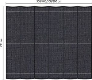 Shadow Comfort Harmonicadoek 2 9x5m Carbon Black incl. bevestigingsset