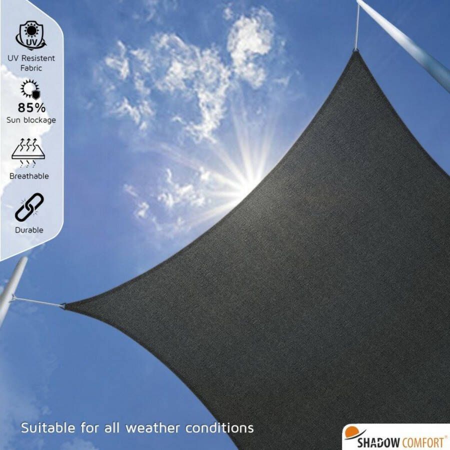 Shadow Comfort Mystic schaduwdoek rechthoekig afmeting 2x3 meter kleur Grey