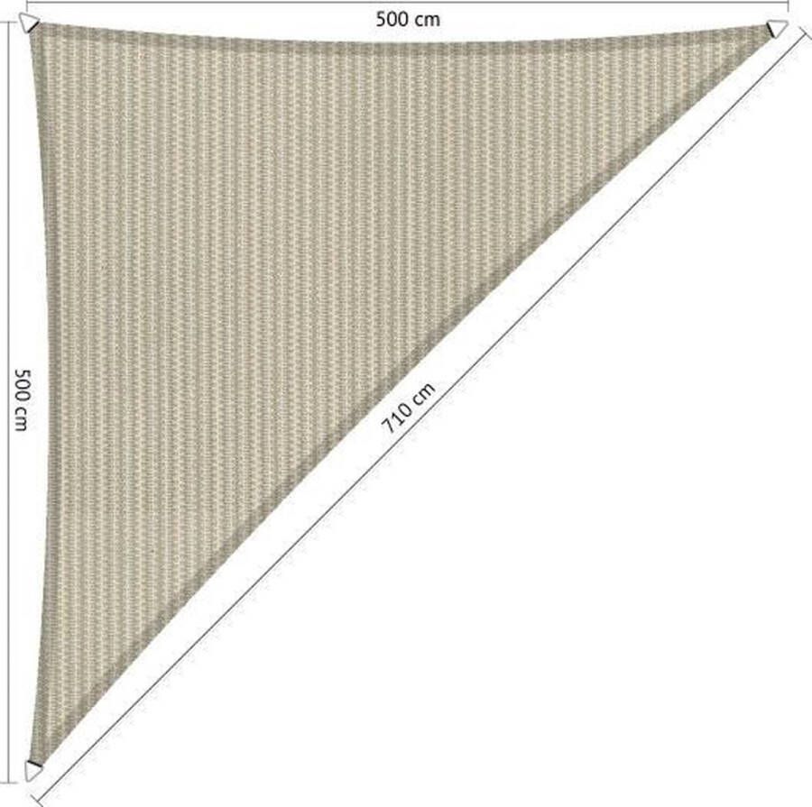 Shadow Comfort Ongelijkzijdige Driehoek Schaduwdoek UV Bestendig Zonnedoek 5 x 5 x 7 10 Meter Sahara Sand