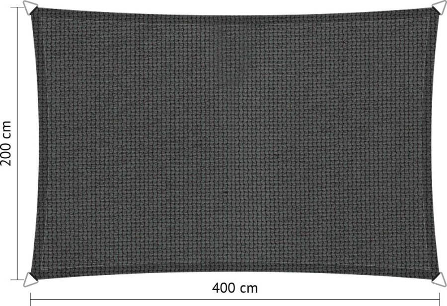 Shadow Comfort rechthoek 300x500cm zonnedoek HDPE Waterdoorlatend Antraciet 3x5m DuoColor Carbon Black