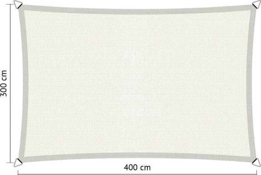 Shadow Comfort Rechthoekige Schaduwdoek UV Bestendig Schaduwdoek rechthoek Zonnedoek 300 x 400 CM Arctic White