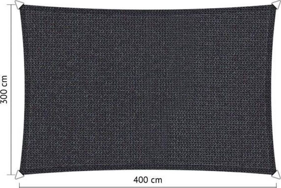 Shadow Comfort rechthoekige Schaduwdoek UV Bestendig Schaduwdoek rechthoek Zonnedoek 300 x 400 CM carbon Black