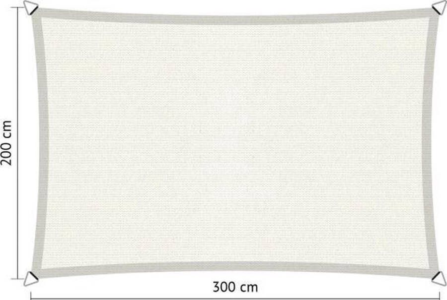 Shadow Comfort Rechthoekige Schaduwdoek UV Bestendig Zonnedoek 200 x 300 CM Arctic White