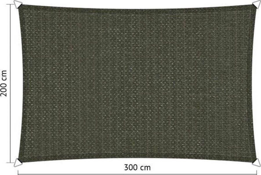 Shadow Comfort Rechthoekige Schaduwdoek UV Bestendig Zonnedoek 200 x 300 CM Deep Grey