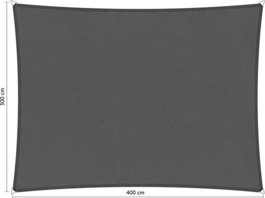 Shadow Comfort Rechthoekige schaduwdoek waterafstotend UV Bestendig Zonnedoek 300 x 400 x CM Vintage Grey