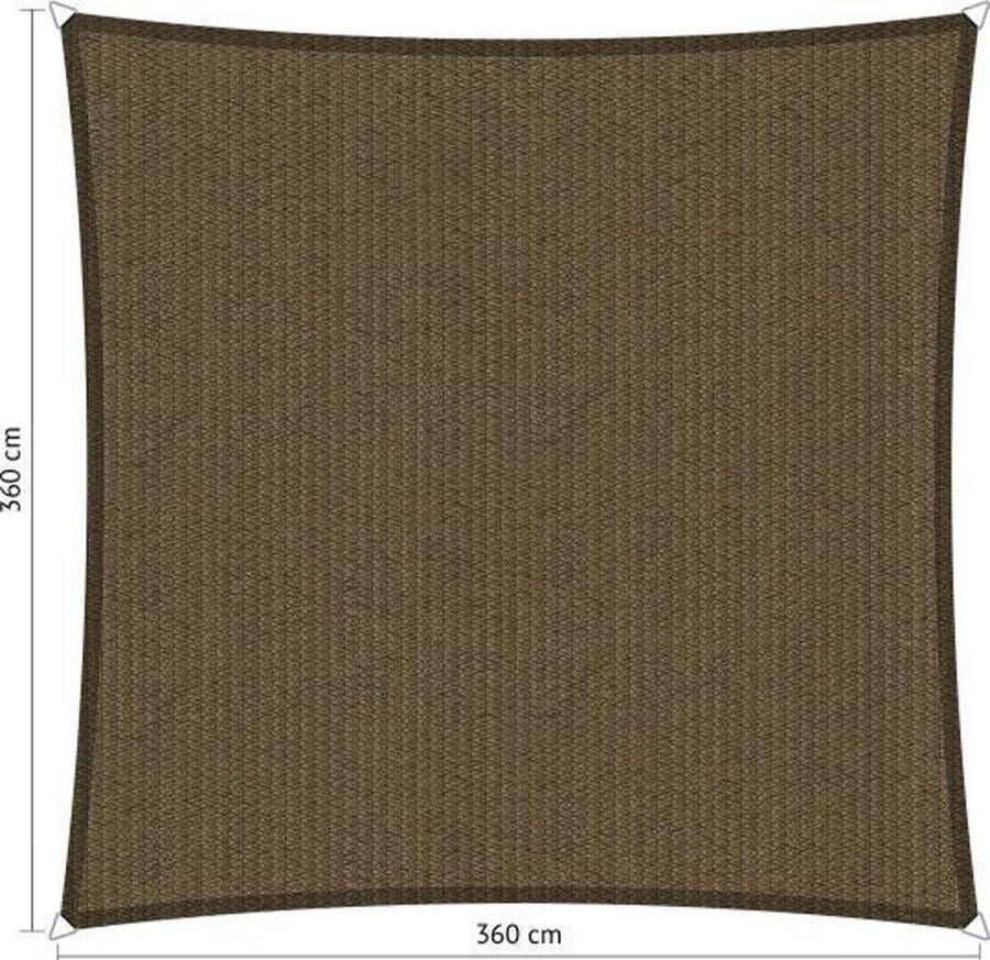 Shadow Comfort Vierkantige schaduwdoek UV Bestendig Zonnedoek 360 x 360 CM Japans Brown