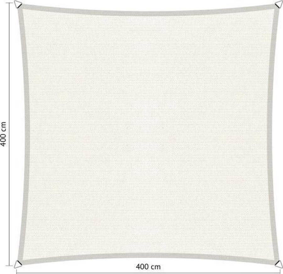 Shadow Comfort Vierkantige schaduwdoek UV Bestendig Zonnedoek 400 x 400 CM Arctic White