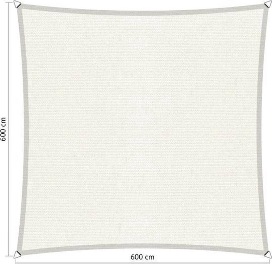 Shadow Comfort ® Vierkantige schaduwdoek UV Bestendig Zonnedoek 600 x 600 CM Arctic White