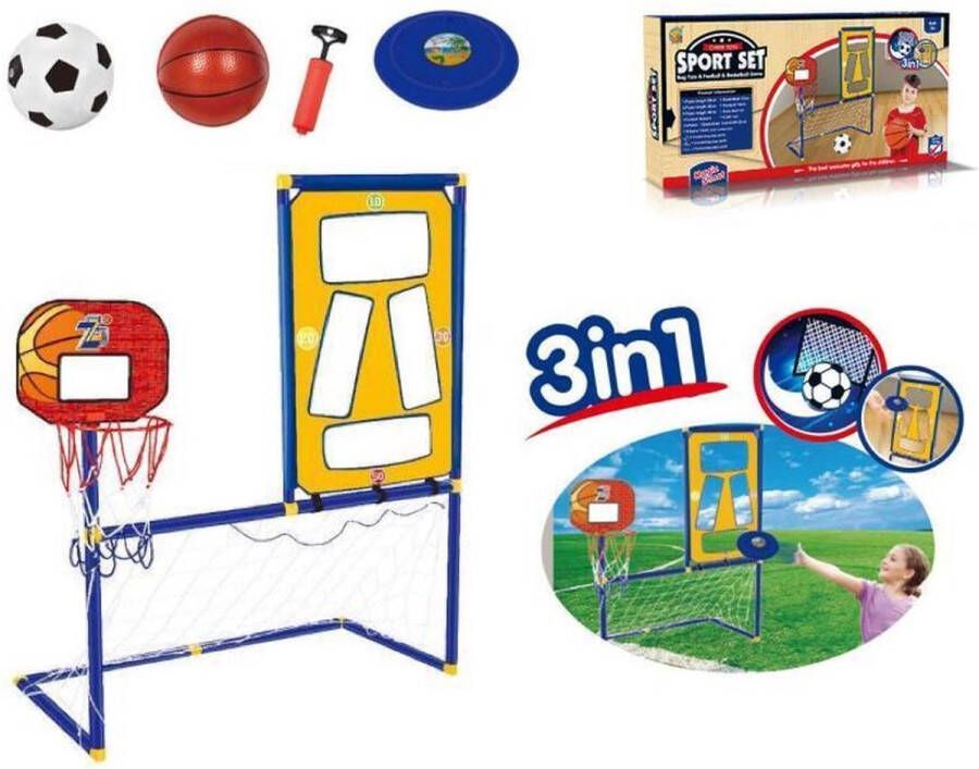 Shagam 3-in-1 Buitenspeelgoed Basketbal Voetbal Frisbee Sport en Spel