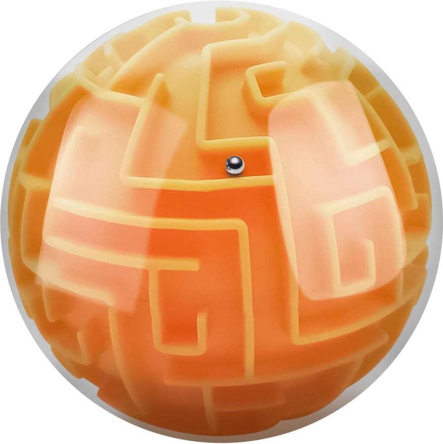 Shagam Puzzel Bal 3D Doolhof bal Maze Ball Fidget Toy Magic Bal Breinbreker Medium Oranje