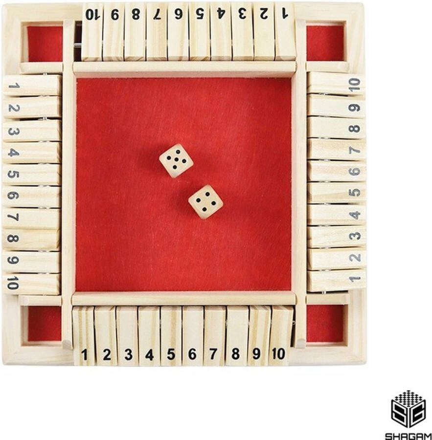 Shagam Shut The Box 4 Spelers Rood Dobbelspel Drankspel Rekenspel