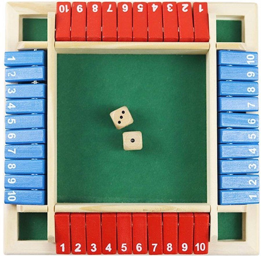 Shagam Shut The Box 4 Spelers Rood & Blauw Dobbelspel Rekenspel