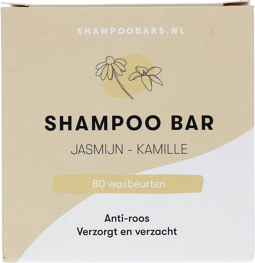 Shampoo Bars Nederland Shampoo Bar Jasmijn Kamille Handgemaakt in Nederland SLS- & SLES-vrij Dierproefvrij Vegan Ideaal voor droog haar Zeer geschikt voor een droge hoofdhuid 100% biologisch afbreekbare verpakking